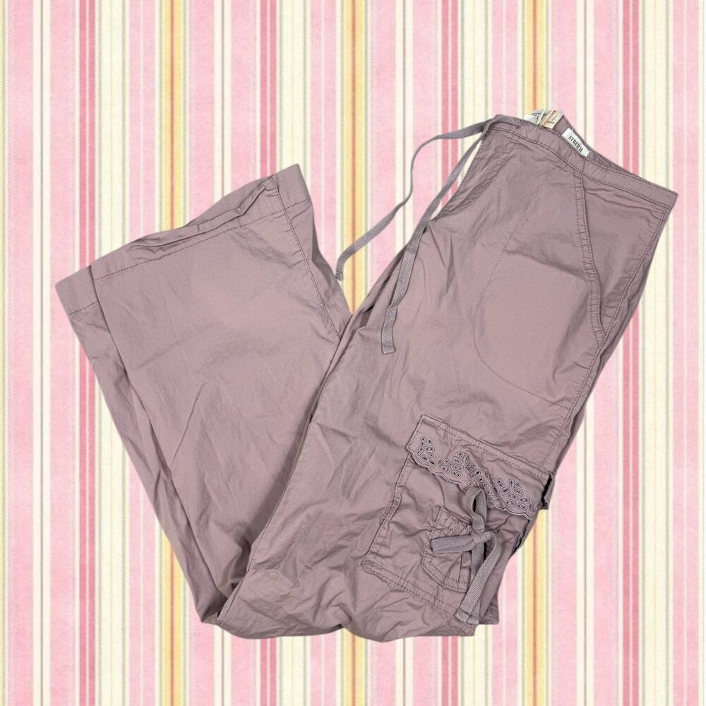 Old Navy Womens Size 1 Purple Low Waist Straight Leg Cargo Pants Y2k